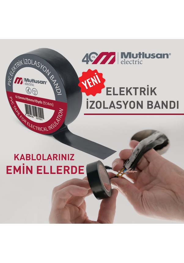 Mutlusan Siyah İzole Bant 10X19 10 Adet Elektrik Bandı