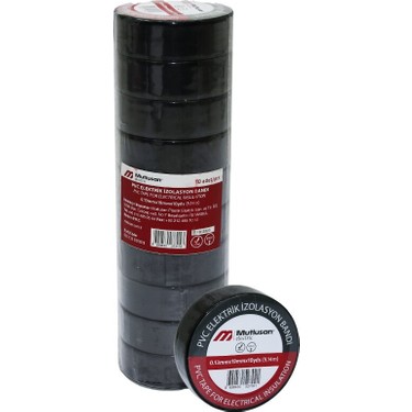 Mutlusan Siyah Izole Bant 10X19 10 Adet Elektrik Bandı